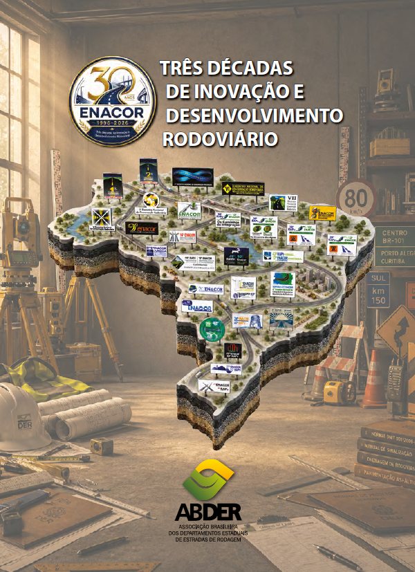 Capa do livro Três décadas de inovação e desenvolvimento rodoviário, editado pela ABDER
